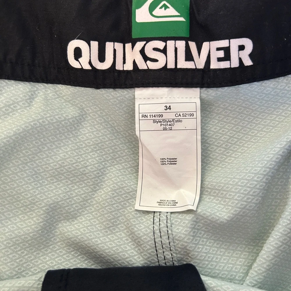 Quiksilver Green Fighting Irish Boardshorts with White Accents